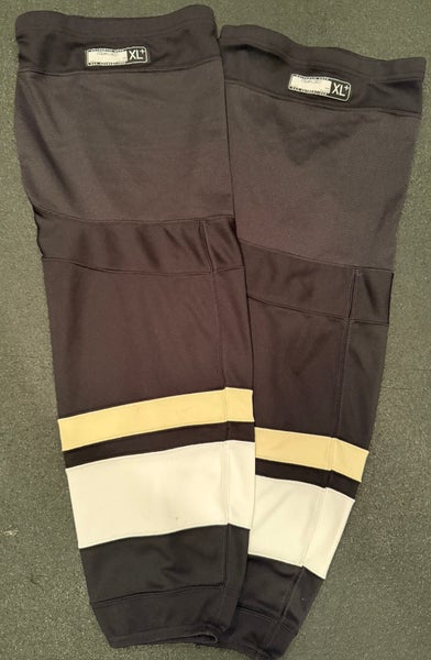 Pittsburgh Penguins Black Reebok Edge Socks Pro Stock Game Used