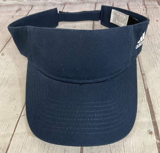 Adidas 119208 Adult's 100% Cotton Athletic Visor Hat Navy Blue OSFM