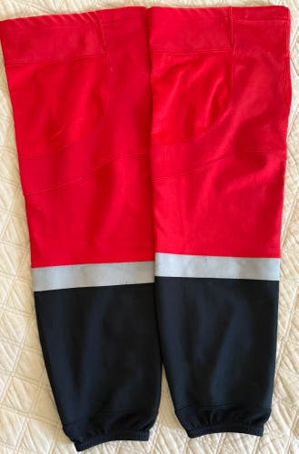 Pro Stock Reebok Edge AHL Game Used Socks (Black/Red/Gray)
