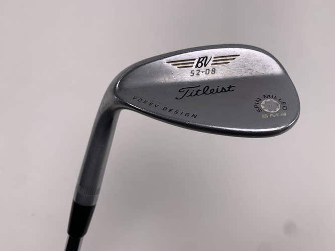 Titleist Vokey Spin Milled SM4 Chrome Gap Wedge GW 52* 8  Wedge Steel Mens LH