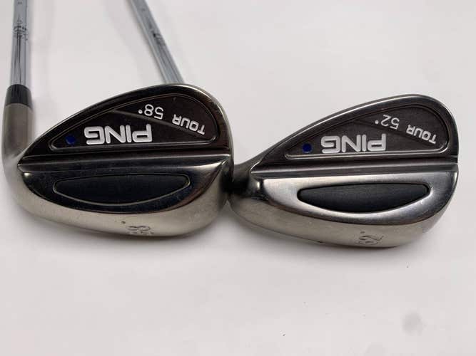 Ping Tour Black Nickel Wedge Set 52* 58* Blue Dot 1* Up Cushin Wedge Mens RH
