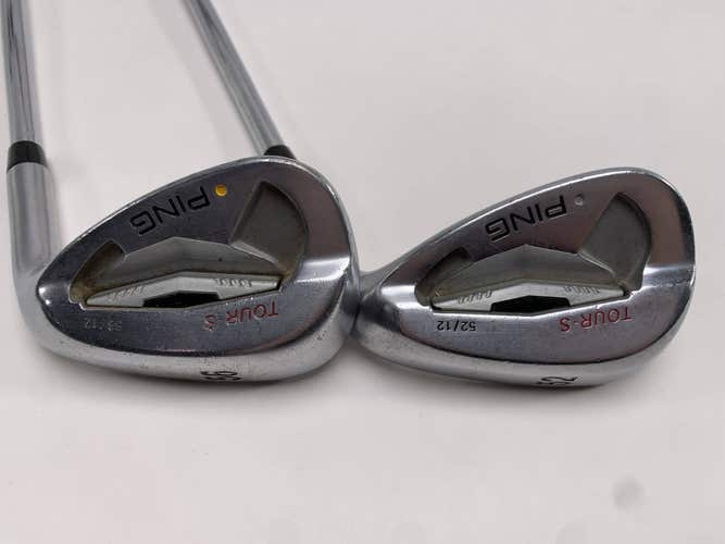Ping Tour Wedge Set 52* 12 56* 12 Gold Dot 4* Flat AWT Stiff Steel Mens RH