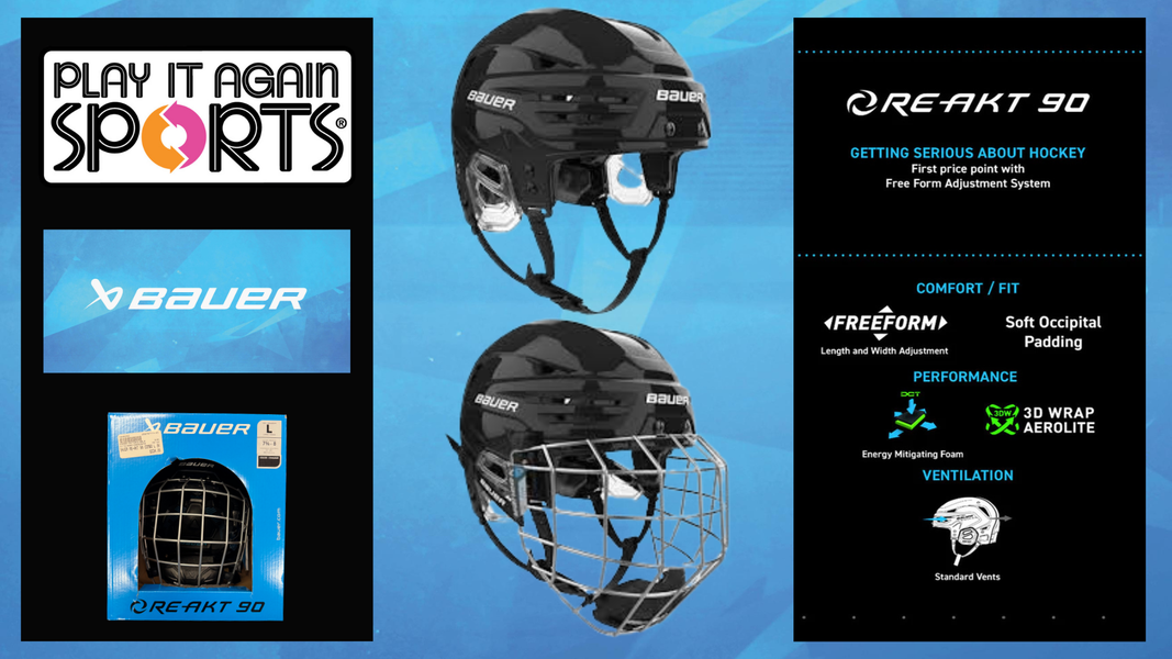 BRAND NEW! Bauer Re-akt 90 Helmet Combo Large (Black)