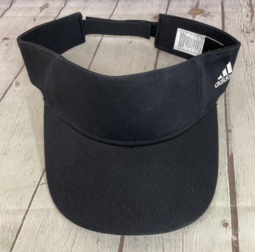Adidas 119208 Adult's 100% Cotton Athletic Visor Hat Black OSFM