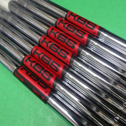 KBS Tour 120 .370 Stiff Flex Pulled Steel Iron Shafts SET OF 7