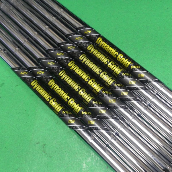 True Temper Dynamic Gold Mid 115 S300 .355 Stiff Pulled Iron Shafts SET OF 7