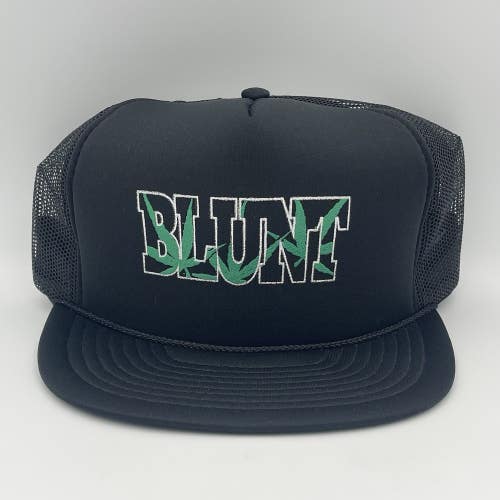 Vintage 90s Blunt Snapback Hat Trucker Cap Rap Marijuana Weed Pot Leaf Hip Hop
