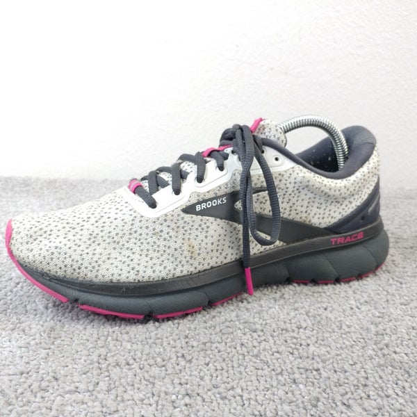 Brooks Trace 1 Womens Size 10.5 Running Shoes 1203511B057 Gray White Sneakers
