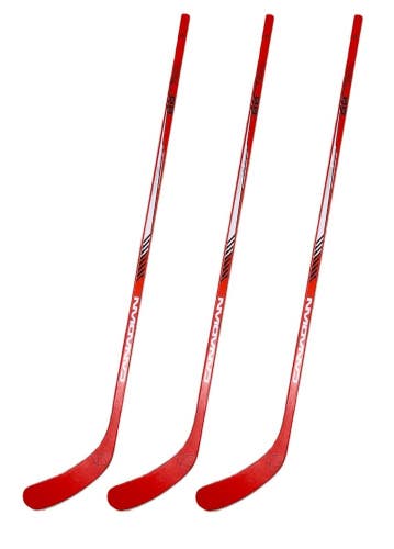 Canadian Chicago Red 1-Piece Wood Hockey Sticks - Senior | 70 Flex, P92 | 3 Pack