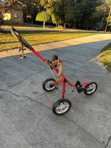 Bag Boy Express Push Pull Golf Bag Cart  Red Collapsible