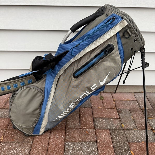 Nike Golf 5 Way Divider Carry Stand Bag Gray Blue White Black With Raincover