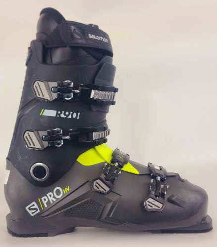 Share Used $600 Men's Salomon S/Pro R90 Ski Boots Black/Yellow Size 15 Mondo 33