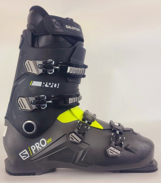 Share Used $600 Men's Salomon S/Pro R90 Ski Boots Black/Yellow Size 15 Mondo 33