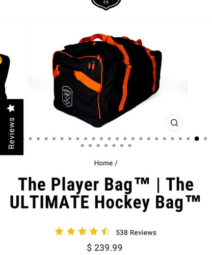 Pacific Rink Ultimate Hockey bag black and orange