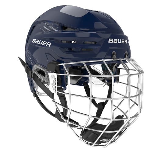 New Bauer Reakt 85 Helmet Combo, Navy, Large