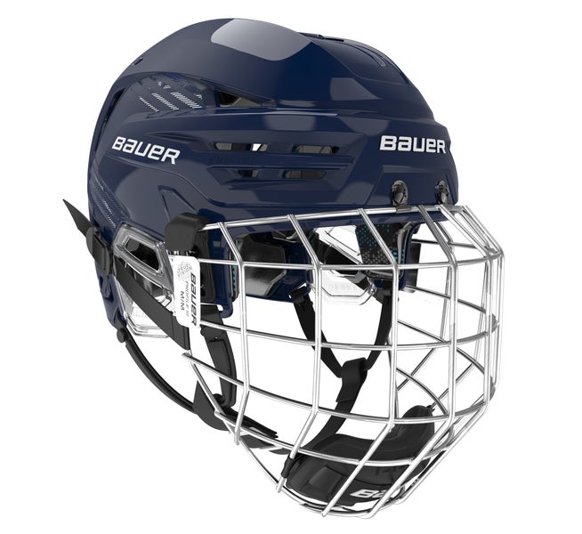New Bauer Reakt 85 Helmet Combo, Navy, Large