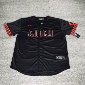 Elly De La Cruz Reds Men's City Edition Black Stitched Jersey #44 Size Medium