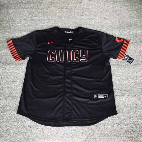 Elly De La Cruz Reds Men's City Edition Black Stitched Jersey #44 Size Medium