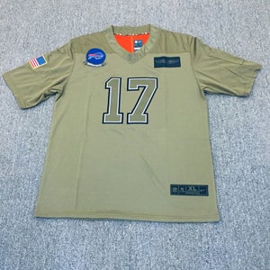 Men's Buffalo Bills Josh Allen Olive Salute Jersey #17 Size XL