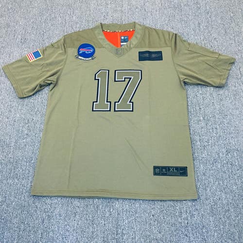 Men's Buffalo Bills Josh Allen Olive Salute Jersey #17 Size XL