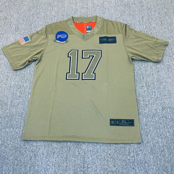 Men's Buffalo Bills Josh Allen Olive Salute Jersey #17 Size XL