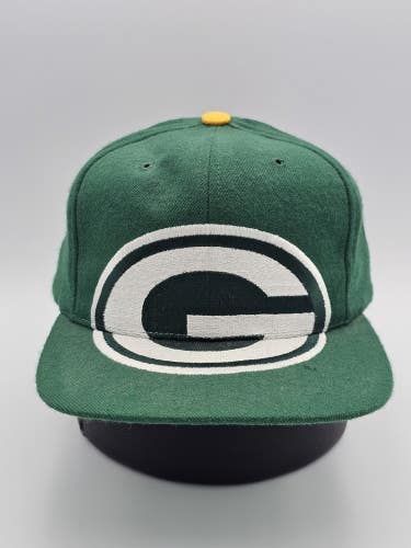 Vintage Green Bay Packers American Needle 100% Wool NFL Big Logo Hay Snapback