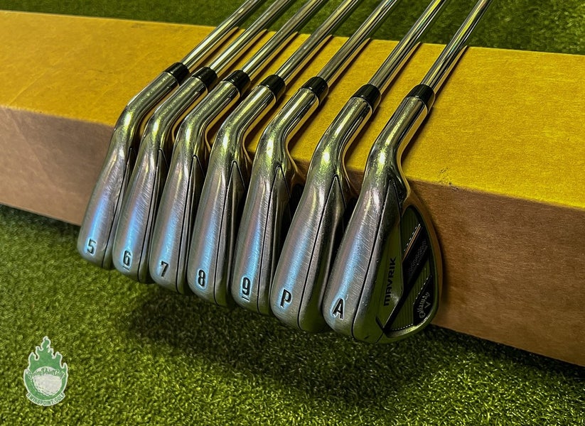 Used RH Callaway Mavrik Irons 5-PW/AW XP105 S300 Stiff Flex Steel Golf Set