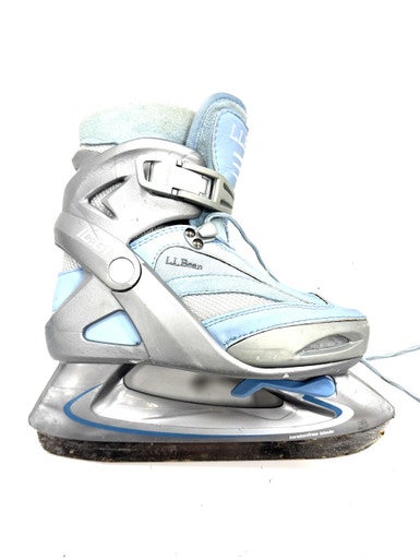 Used LL BEAN SZ 1-3 JR Girls Softboot Skate Carolina Blue Adjustable 11860-S000285953