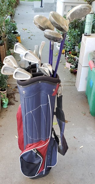 FULL SET WOMEN'S 14 PIECE STARTER GOLF SET 4 NEW WOODS 9 IRONS PUTTER  6 WAY BAG