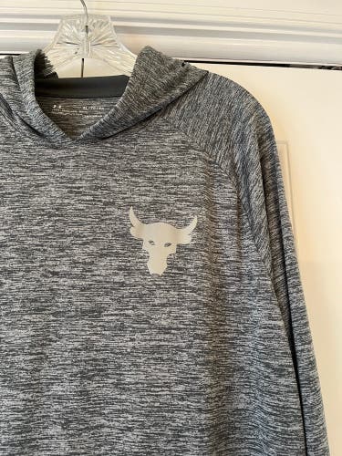 Men’s XL Under Armour Project Rock lightweight gray hoodie
