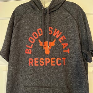 Men’s Under Armour loose fit "Blood Sweat Respect" short sleeve hoodie XL