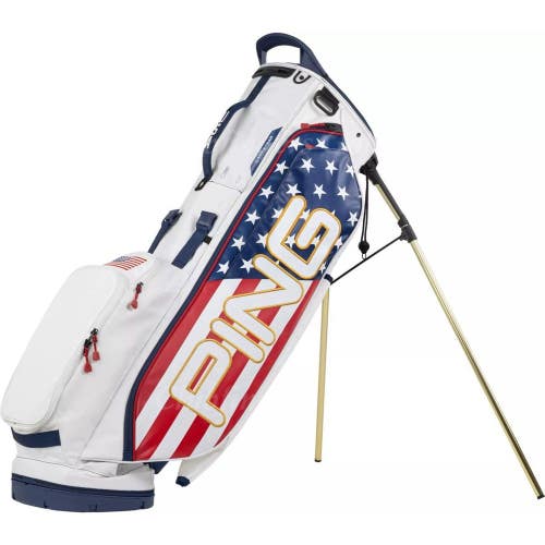 NEW Ping Hoofer Lite Anthem White/Red/Blue/Gold Golf Stand Bag w/ Raincover
