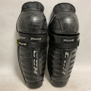 Used CCM TACKS 9550 Junior Shin Guards Black And Yellow 11" 11855-S000193860