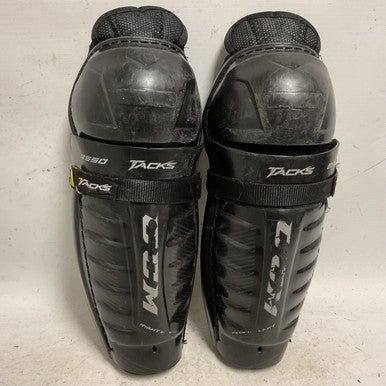 Used CCM TACKS 9550 Junior Shin Guards Black And Yellow 11" 11855-S000193860