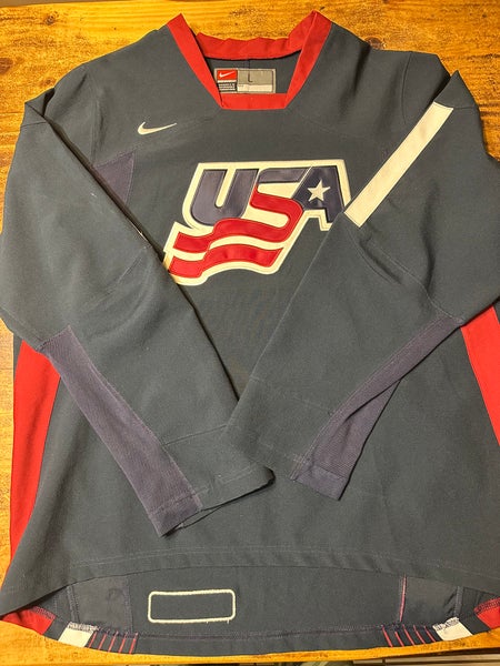 Blue Large Men's Nike IIHF PRO STOCK Jersey (Used)