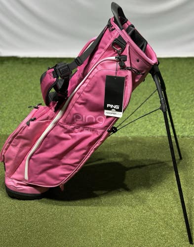 PING 2025 Hoofer Lite Double Strap 4-Way Stand Carry Golf Bag Pink/White NEW!