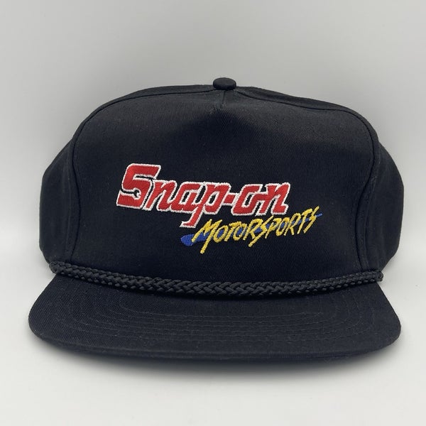 Vintage Snap-On Motorsports Snapback Hat Cap Adjustable Rope Black Swingster NOS