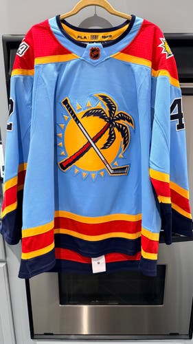 Florida Panthers Addidas Authentic Pro Gustav Forsling Blue Retro Jersey Size 56