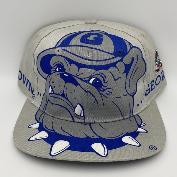 Vintage Georgetown Hoyas Snapback Hat All Over Print Big Logo Global Caps - NOS