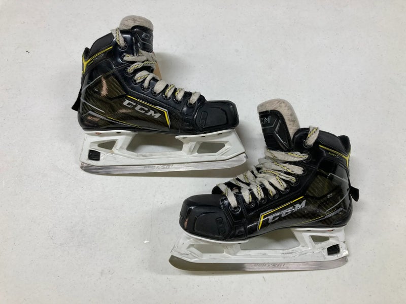 Used Junior CCM Super Tacks 9370 Hockey Goalie Skates Size 3