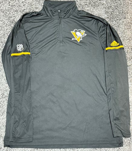 Pittsburgh Penguins Black Adidas Quarter Zip Climalite Pullover