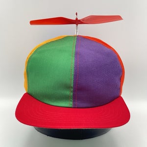 Vintage Propeller Colorful Rainbow Adult Sized Hat One Size Fits Most - NOS