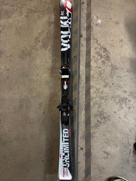 Unisex 2009 All Mountain 169 cm Volkl AC Unlimited Skis With Bindings Max Din 12 (Used)