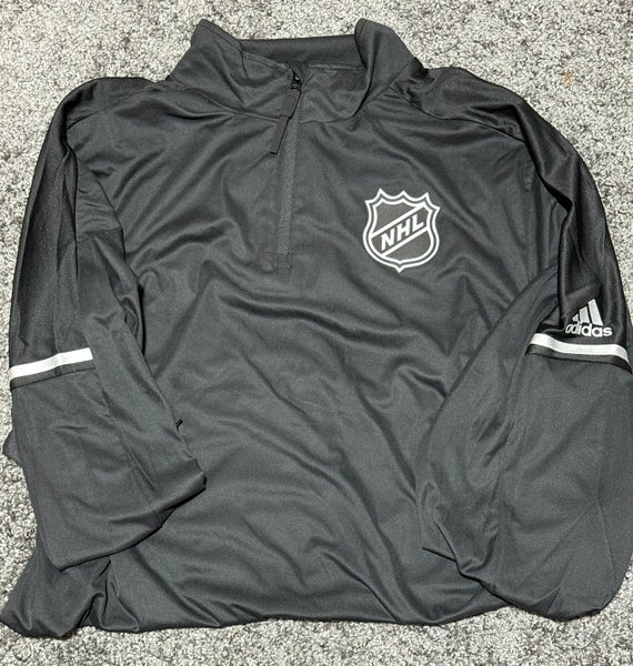 Rare NHL Staff/Referee Black Adidas Quarter Zip Climalite Pullover