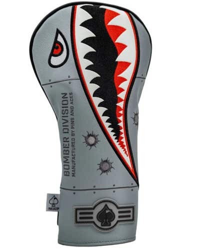 Pins & Aces Bomber Driver Headcover (Grey) Golf 2025 NEW