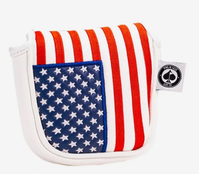 Pins & Aces USA Tribute Mallet Putter Headcover (Red/White/Blue) Golf 2025 NEW