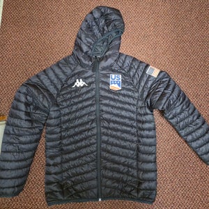Kappa Men's US Ski Team 6Cento Official Jacket Size XXL Hooded Black USA Winter Olympics