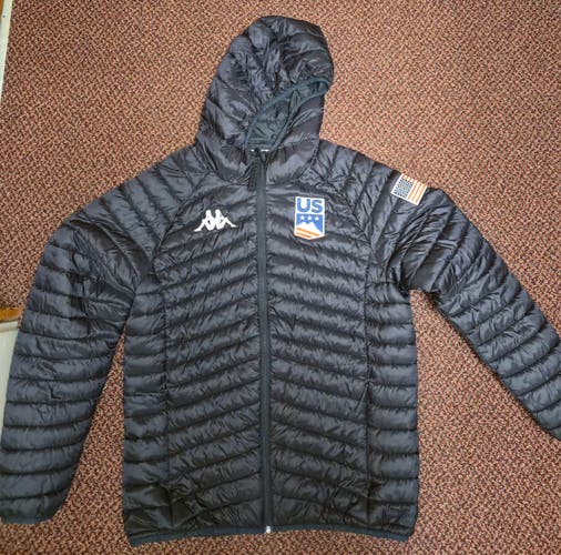 Kappa Men's US Ski Team 6Cento Official Jacket Size XXL Hooded Black USA Winter Olympics