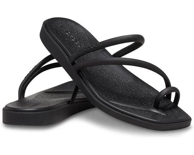 Crocs Miami 209862-001 Slide Women's US 11 Black Slip On Toe Loop Sandals TLW353