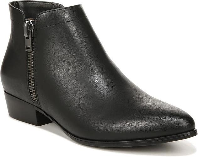 Naturalizer Claire Booties Womens US 8 Black Leather Side Zip Ankle Boots TZP441